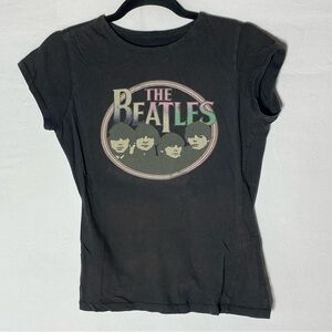 Vintage The Beatles Dark Grey Fitted T Shirt W The Beatles Graphic T-Shirt M